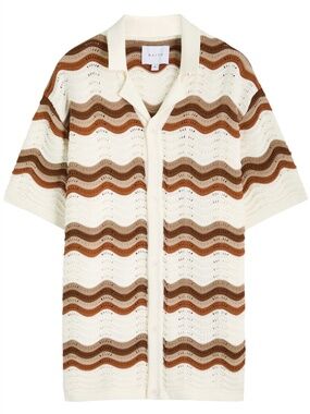 Raith Crochet Cotton Knit Shirt in Large